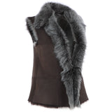 Reversible Toscana Suede Leather Gilet Brown: KB-42