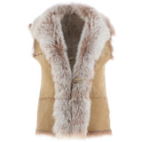 Reversible Toscana Suede Leather Gilet Camel: KB-42
