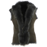 Reversible Toscana Suede Leather Gilet Green: KB-42
