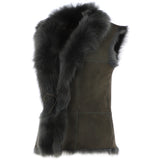 Reversible Toscana Suede Leather Gilet Green: KB-42
