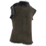 Reversible Toscana Suede Leather Gilet Green: KB-42