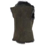 Reversible Toscana Suede Leather Gilet Green: KB-42