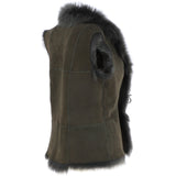Reversible Toscana Suede Leather Gilet Green: KB-42