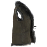 Reversible Toscana Suede Leather Gilet Green: KB-42