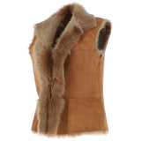 Toscana Suede Leather Gilet Honey: KB-42