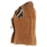 Toscana Suede Leather Gilet Honey: KB-42