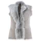 Reversible Toscana Suede Leather Gilet Topo: KB-42