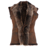Reversible Toscana Suede Leather Gilet Vin Whisky: KB-42