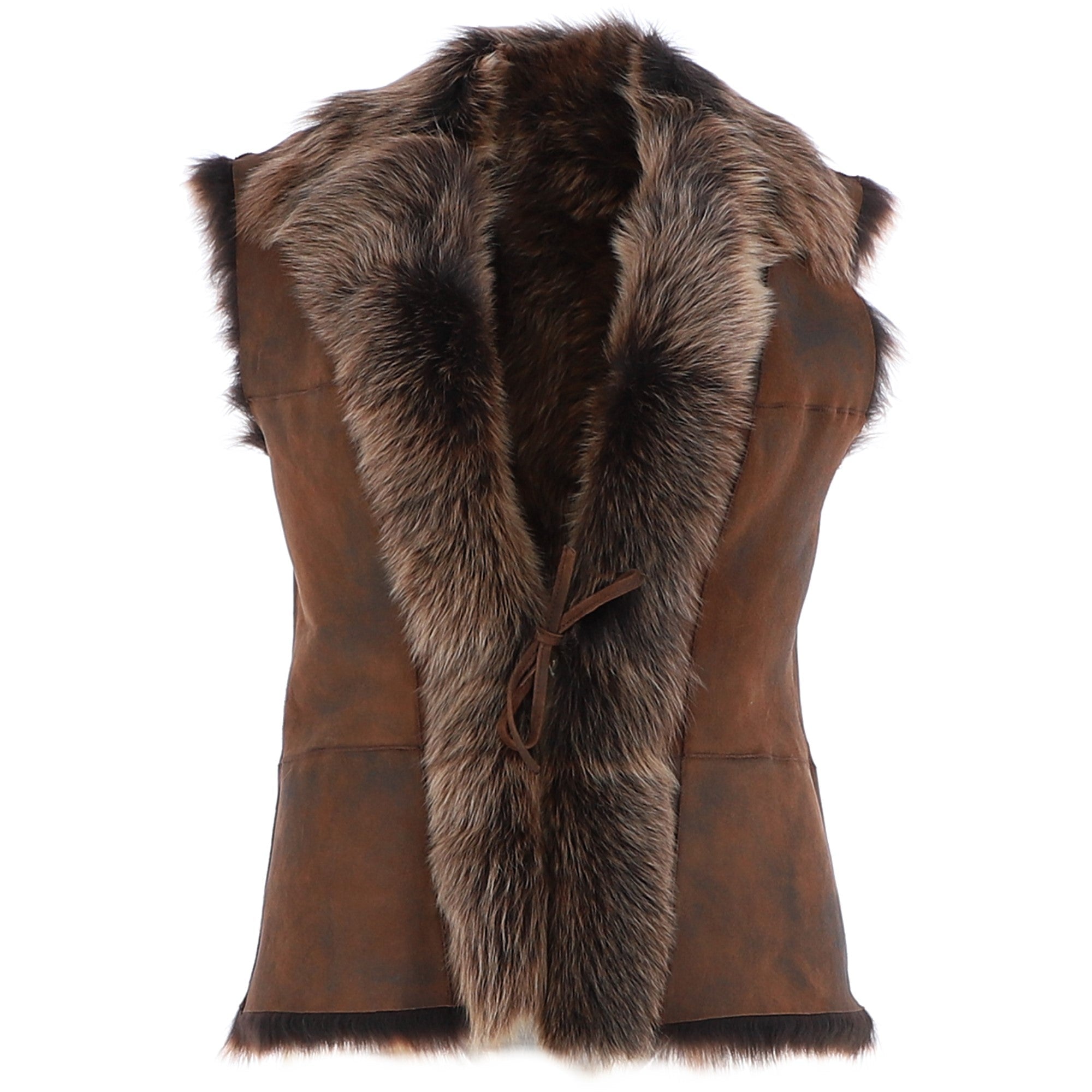 Reversible Toscana Suede Leather Gilet Vin Whisky: KB-42