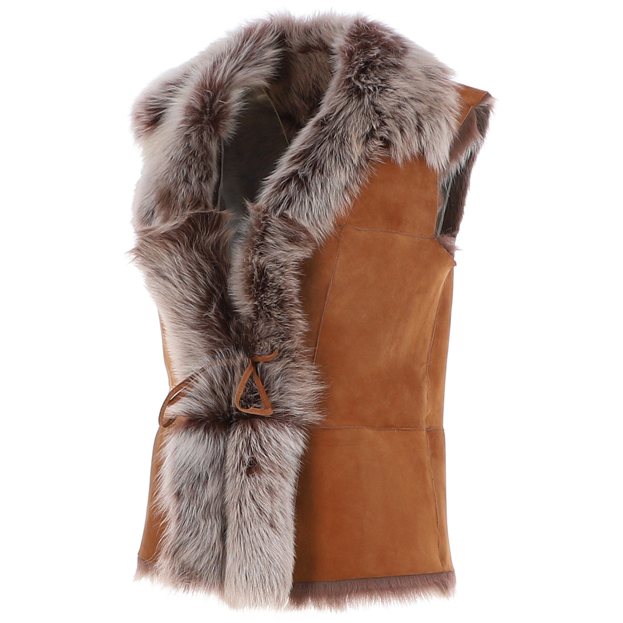 Reversible Toscana Suede Leather Gilet Whisky: KB-42