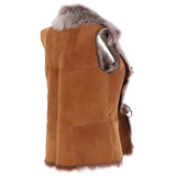 Reversible Toscana Suede Leather Gilet Whisky: KB-42