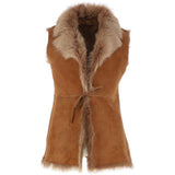 Toscana Suede Leather Gilet Honey: KB-469
