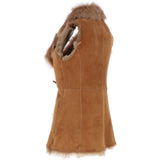 Toscana Suede Leather Gilet Honey: KB-469