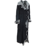 Ashwood Full Length Toscana Suede Leather Coat Black: KB 270 LONG