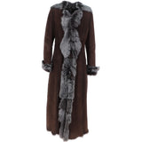 Ashwood Full Length Toscana Suede Leather Coat Brown: KB 270 LONG