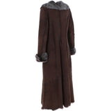 Ashwood Full Length Toscana Suede Leather Coat Brown: KB 270 LONG