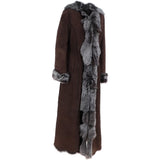 Ashwood Full Length Toscana Suede Leather Coat Brown: KB 270 LONG