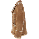 Mens Shearling Sheepskin Coat Honey Tan: KE-102