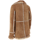 Mens Shearling Sheepskin Coat Honey Tan: KE-102