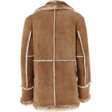 Mens Shearling Sheepskin Coat Honey Tan: KE-102