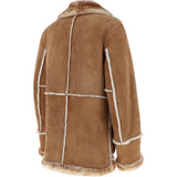 Mens Shearling Sheepskin Coat Honey Tan: KE-102