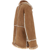 Mens Shearling Sheepskin Coat Honey Tan: KE-102