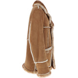 Mens Shearling Sheepskin Coat Honey Tan: KE-102