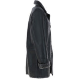 Men's Luxury Single Breasted  Sheepskin Coat Black/brissa: KE-224