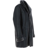 Men's Luxury Single Breasted  Sheepskin Coat Black/brissa: KE-224