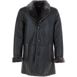 Men's Luxury Single Breasted  Sheepskin Coat Brown/brissa: KE-224
