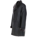 Men's Luxury Single Breasted  Sheepskin Coat Brown/brissa: KE-224