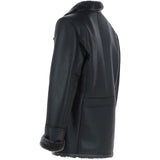 Mens Luxury Single Breasted  Sheepskin Coat Black/brissa: KE-226