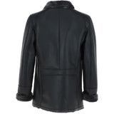 Mens Luxury Single Breasted  Sheepskin Coat Black/brissa: KE-226