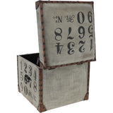 Ashwood Leather Numeric Storage Trunk Grey: KI-036
