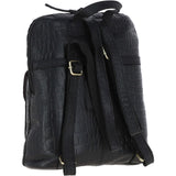 Ashwood Croc Print Leather Mini Backpack Black: L-75
