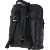Ashwood Croc Print Leather Mini Backpack Black: L-75