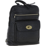 Ashwood Croc Print Leather Mini Backpack Black: L-75