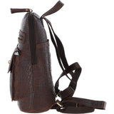 Ashwood Croc Print Leather Mini Backpack Brandy: L-75