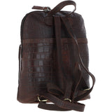 Ashwood Croc Print Leather Mini Backpack Brandy: L-75