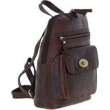Ashwood Croc Print Leather Mini Backpack Brandy: L-75