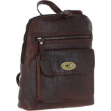 Ashwood Croc Print Leather Mini Backpack Brandy: L-75