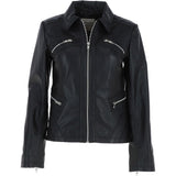 Women's Lamb Leather Biker Jacket : L-Gina