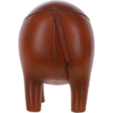 Handmade Large Leather Footstool in Rhino Shape Tan: LA1 - Rhino