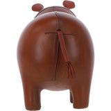 Handmade Small Leather Footstool in Hippo Shape Tan: LA11-NEW HIPPO