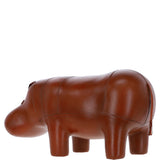 Handmade Large Leather Footstool in Hippo Shape Tan: LA2-Hippo