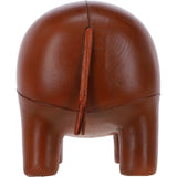 Handmade Large Leather Footstool in Hippo Shape Tan: LA2-Hippo