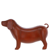 Handmade Large Leather Footstool in Dog Shape: LA8-Dog