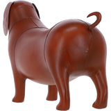 Handmade Large Leather Footstool in Dog Shape: LA8-Dog