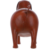 Handmade Large Leather Footstool in Dog Shape: LA8-Dog