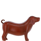Handmade Large Leather Footstool in Dog Shape: LA8-Dog